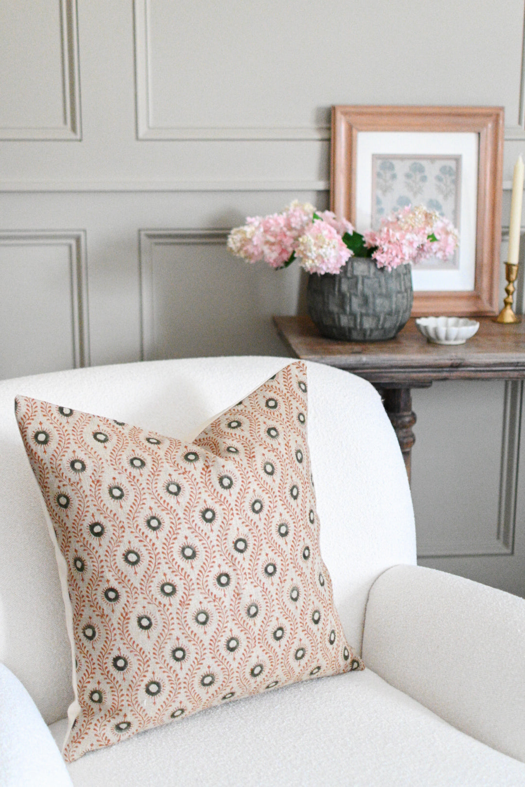 Andrea Block Print Pillow Cover