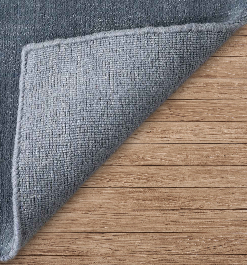 Denim Blue Hand-Loomed Wool Rug