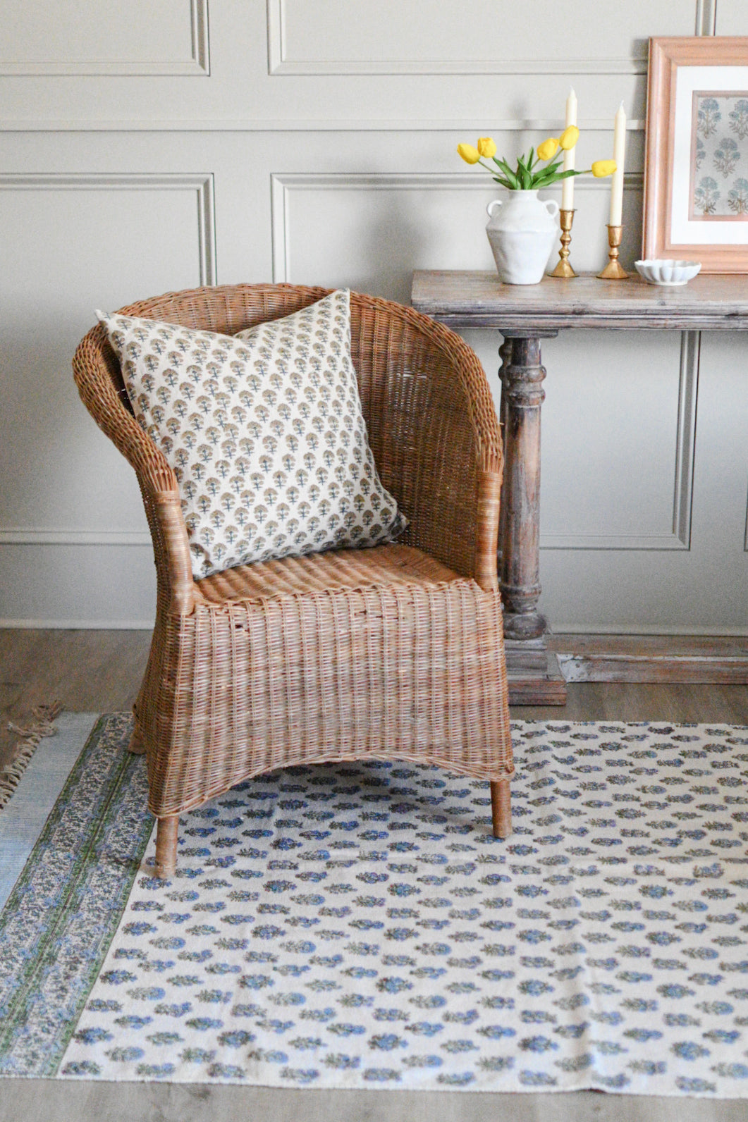 Aria Block Print Pillow Cover