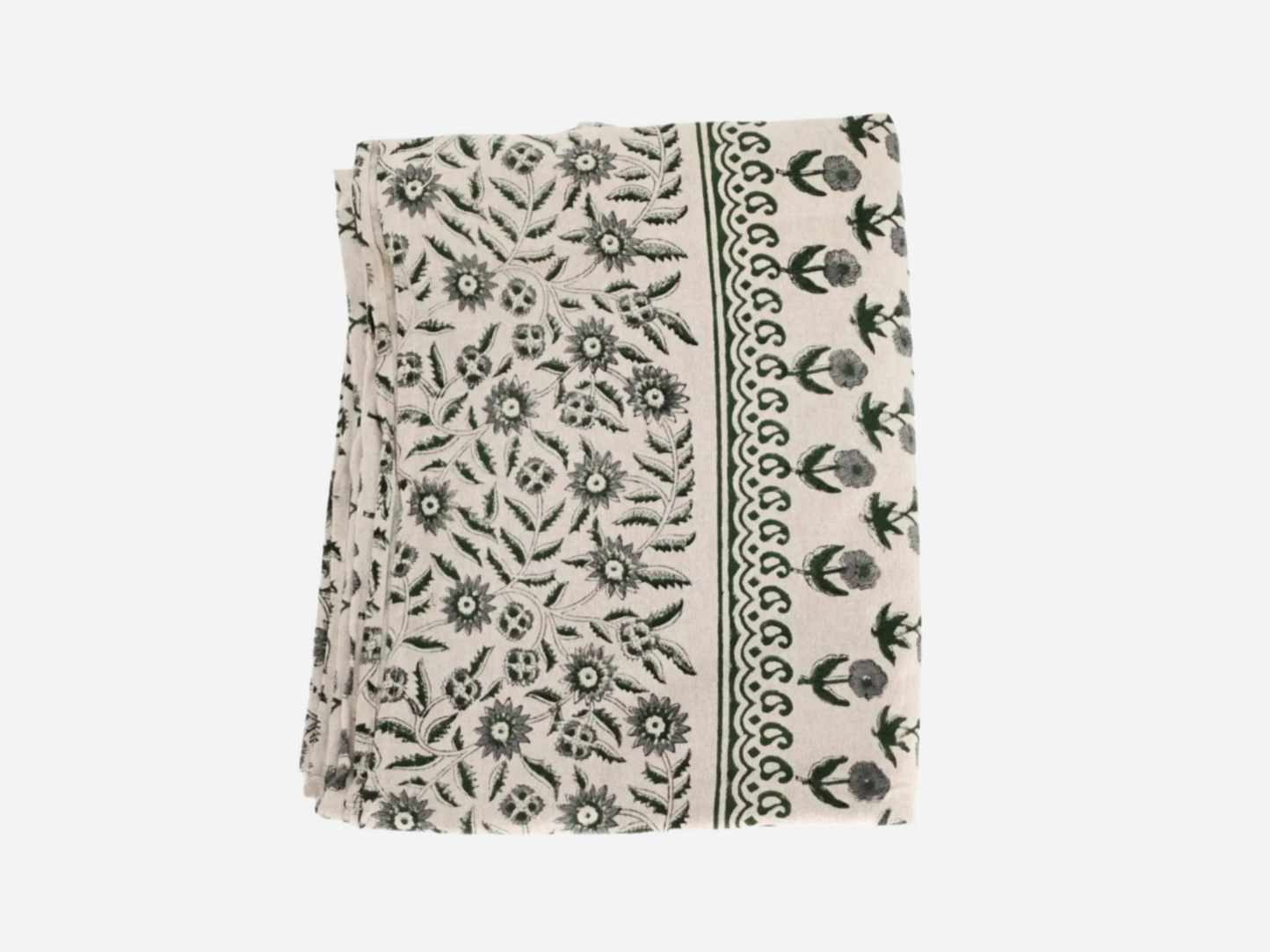 Eleanor Floral Block Print Tablecloth - Maple Village Lane