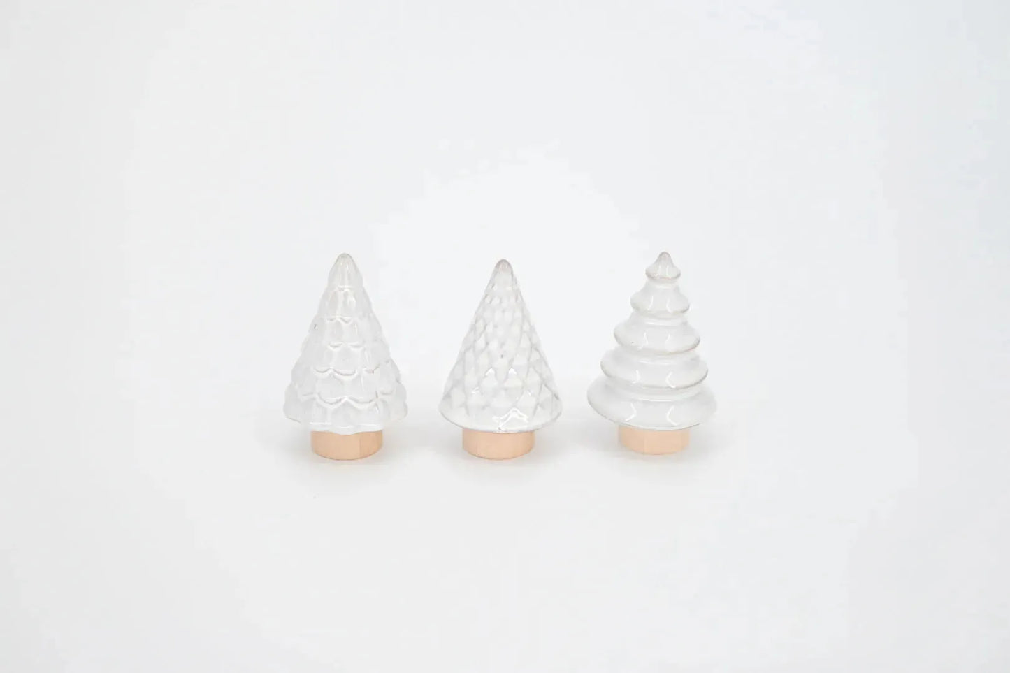 Ceramic Christmas Trees, Set of 3 - Maple Village Lane