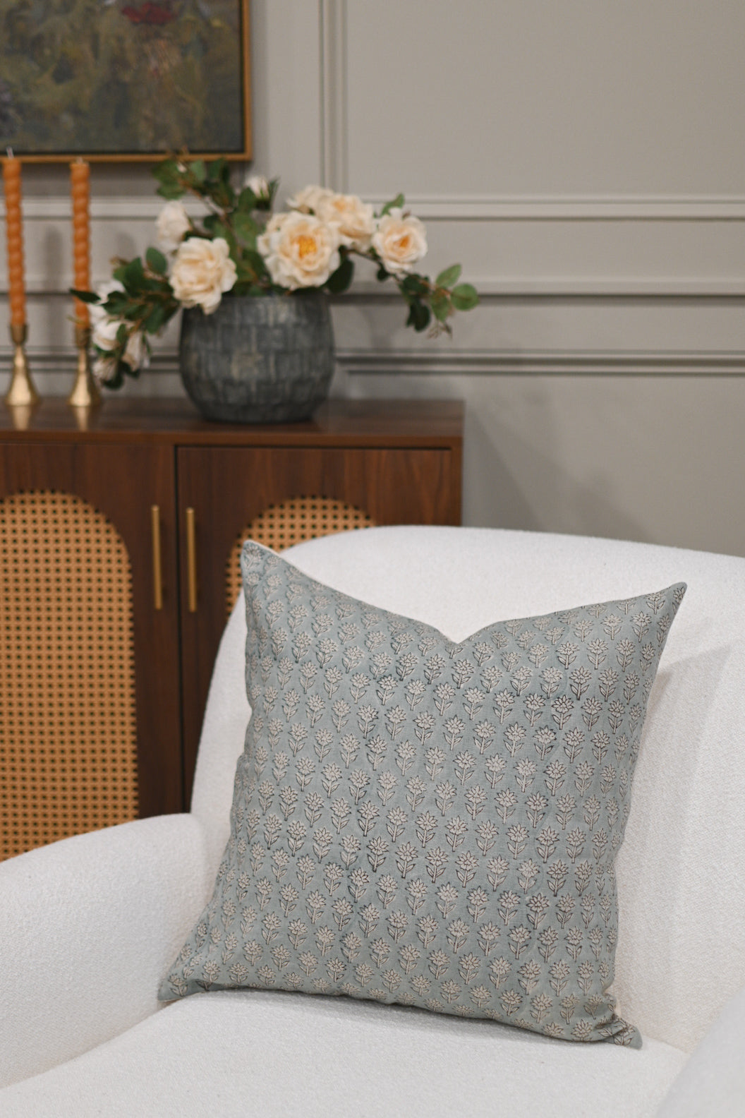 Isabeau Block Print Pillow Cover