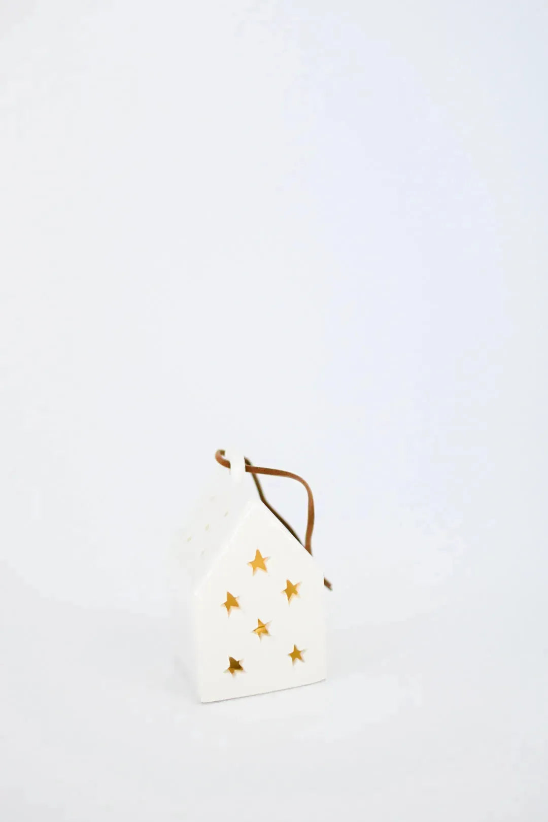 White Ceramic LED House Ornament, 4 Styles - Maple Village Lane