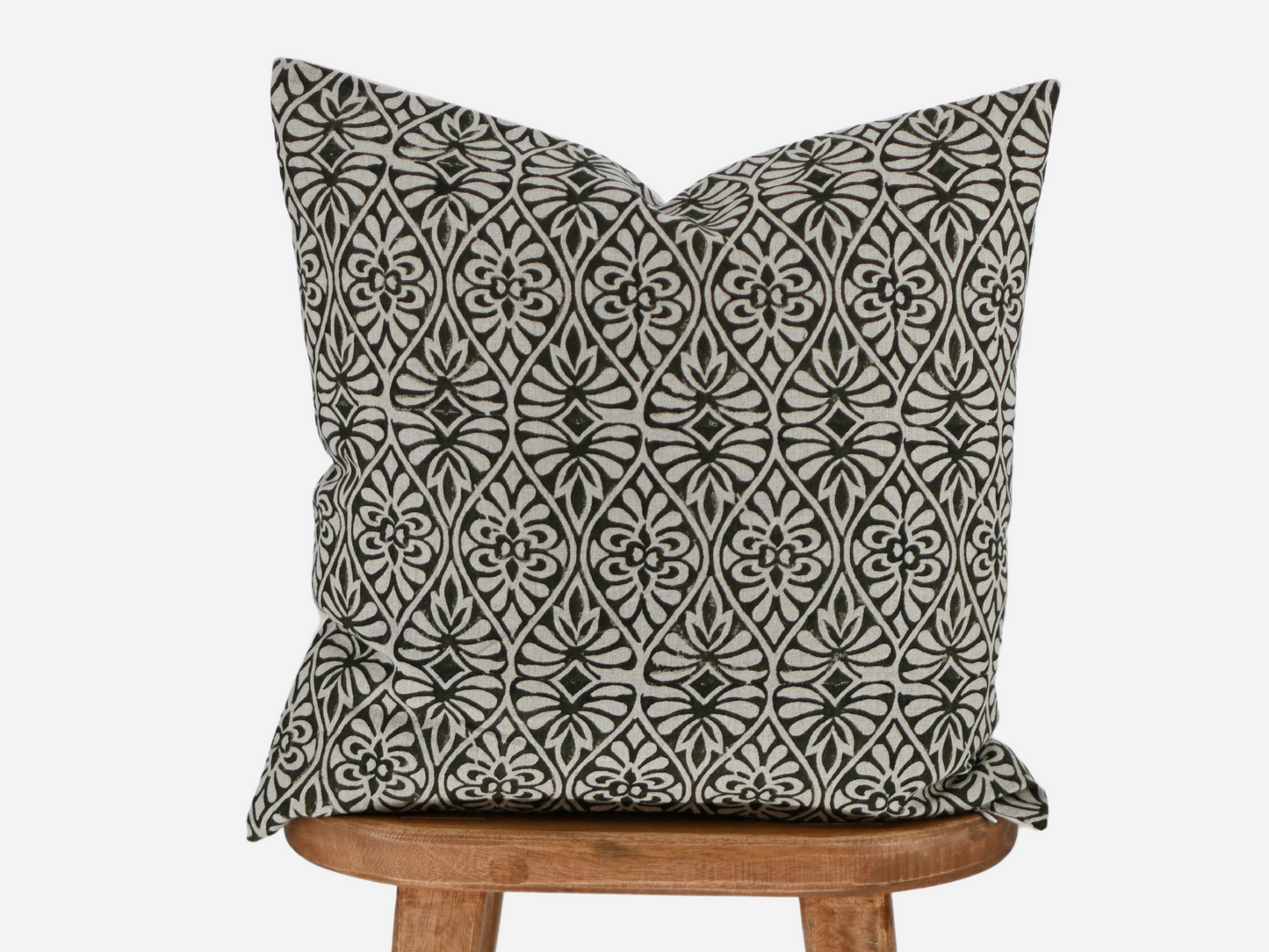 Flint Block Print Pillow Cover
