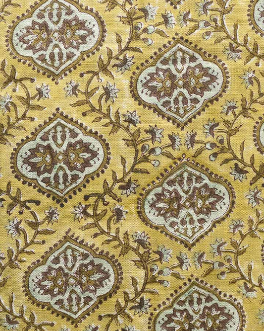 Dominic Hand Block Printed Linen Fabric