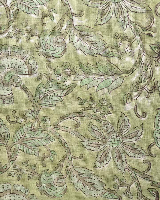 Natalie Hand Block Printed Linen Fabric