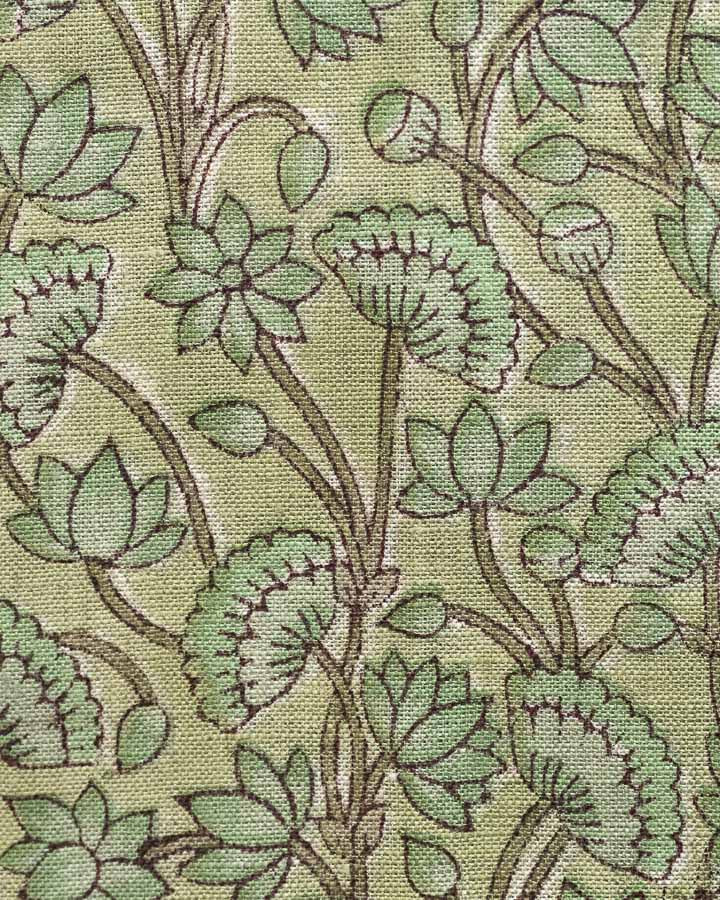 Xavier Hand Block Printed Linen Fabric