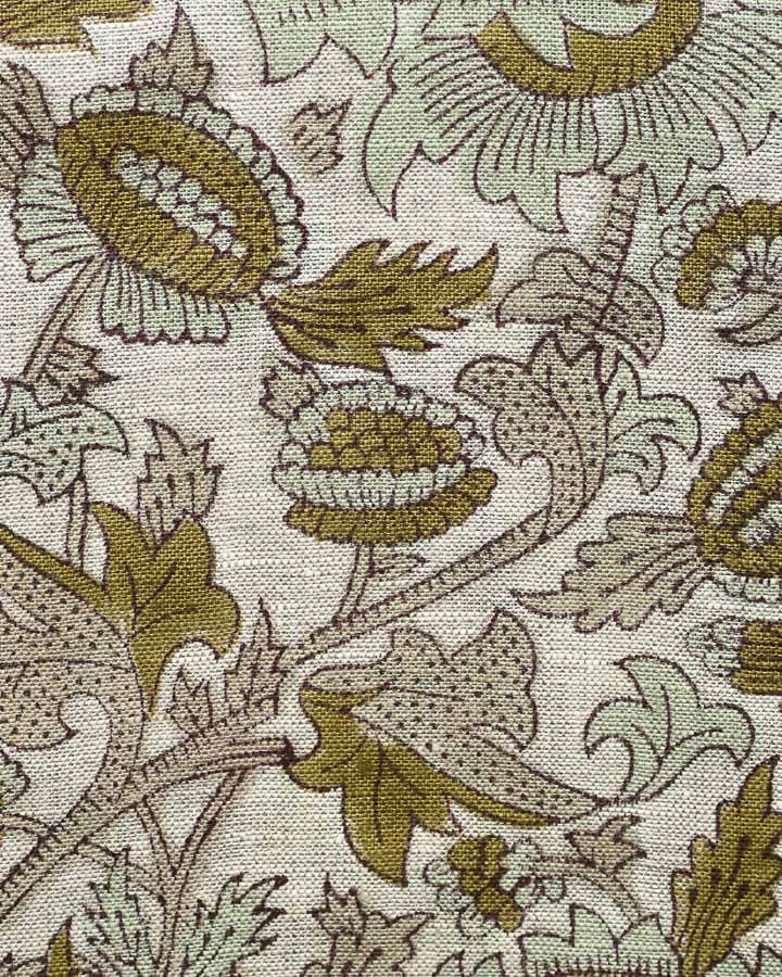 Finley Hand Block Printed Linen Fabric