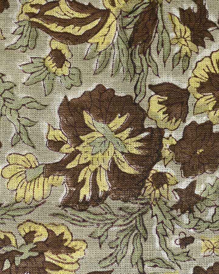Levi Hand Block Printed Linen Fabric