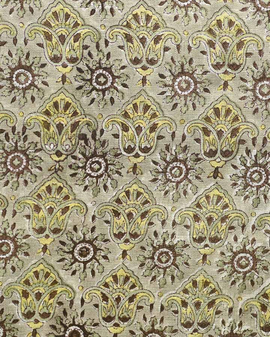 Hazel Hand Block Printed Linen Fabric