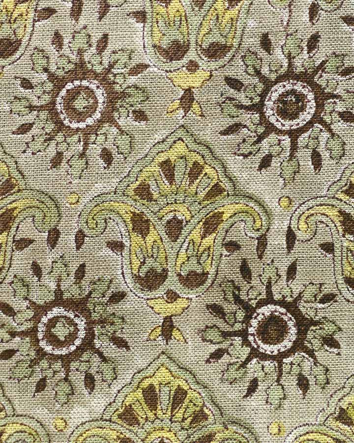 Hazel Hand Block Printed Linen Fabric