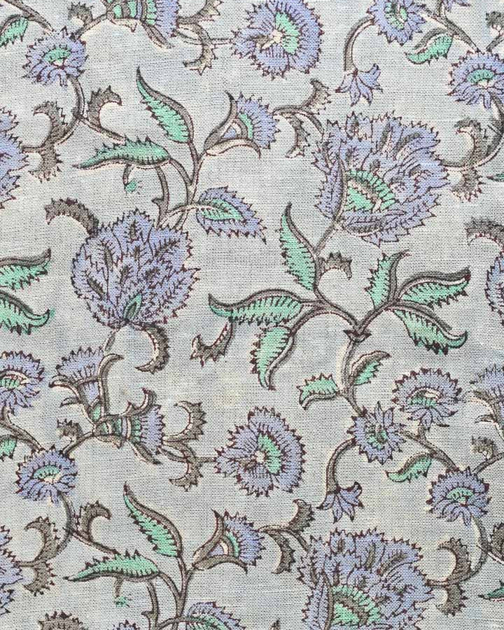 Sophia Hand Block Printed Linen Fabric