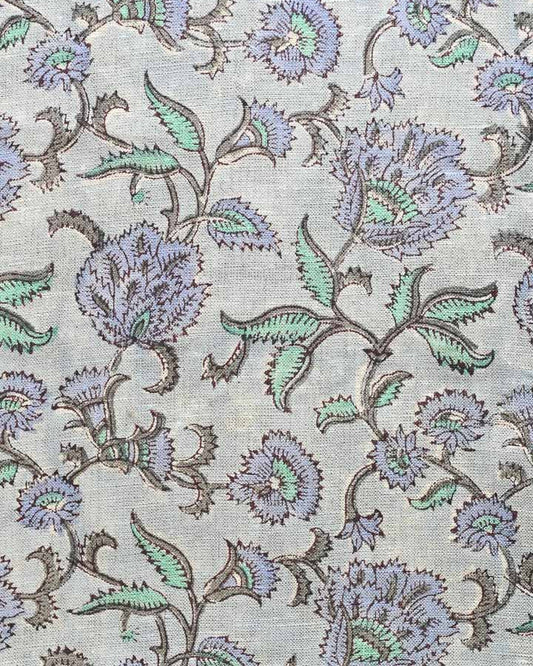 Sophia Hand Block Printed Linen Fabric