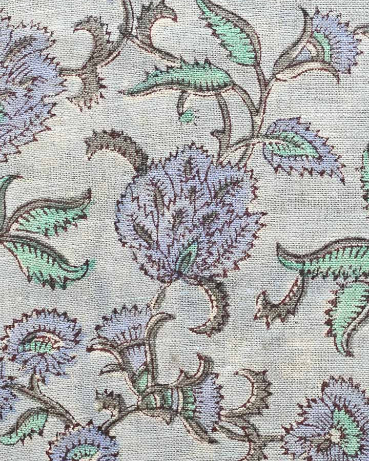 Sophia Hand Block Printed Linen Fabric