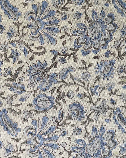 Seraph Hand Block Printed Linen Fabric