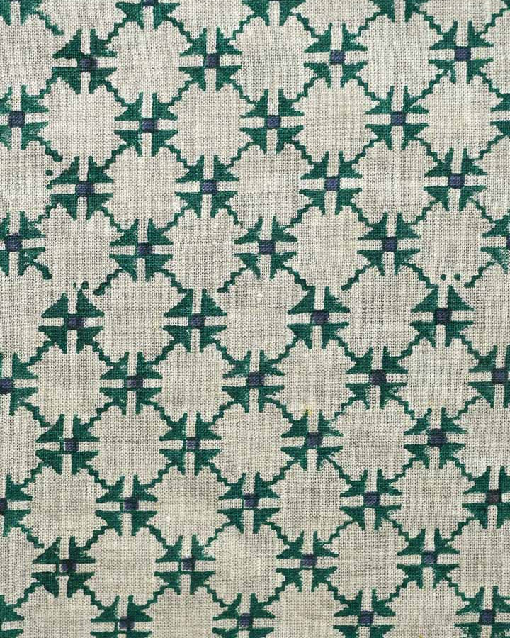 Logan Hand Block Printed Linen Fabric