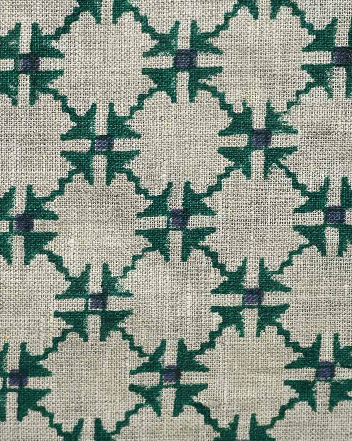 Logan Hand Block Printed Linen Fabric