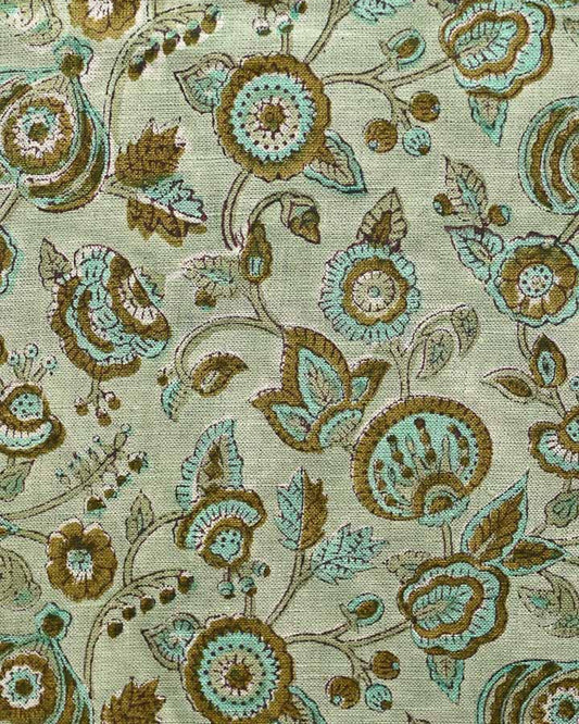 Layla Hand Block Printed Linen Fabric