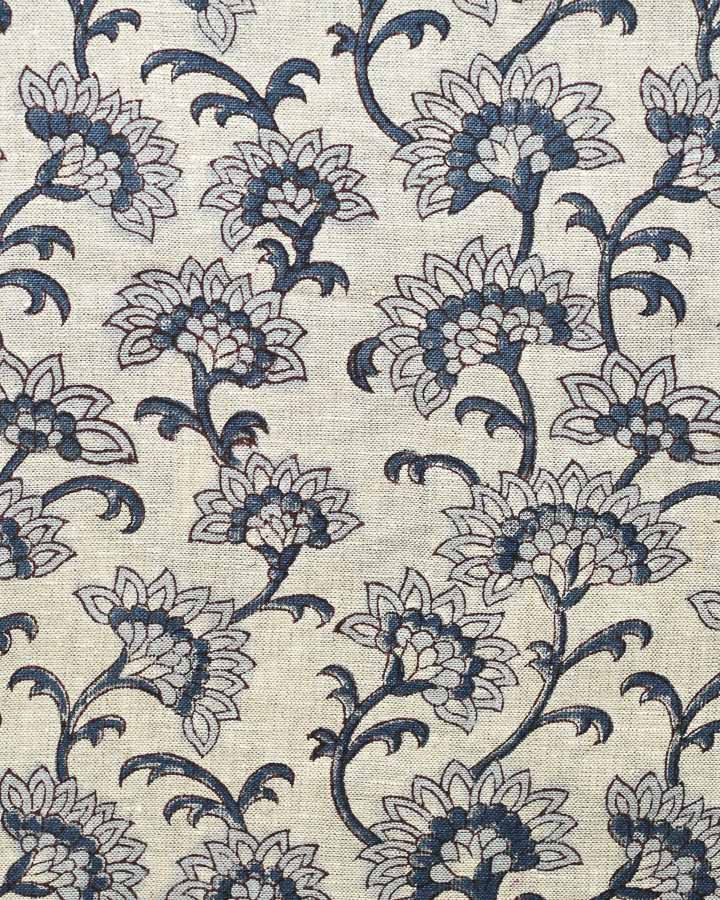 Amelia Hand Block Printed Linen Fabric