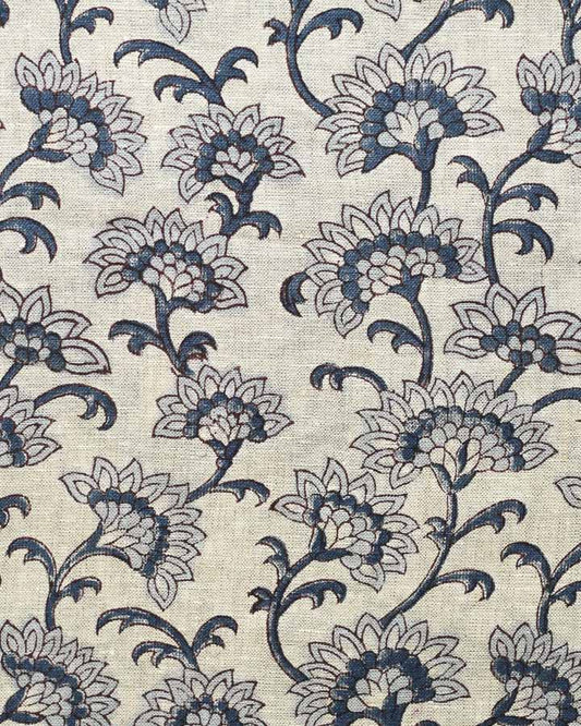 Amelia Hand Block Printed Linen Fabric