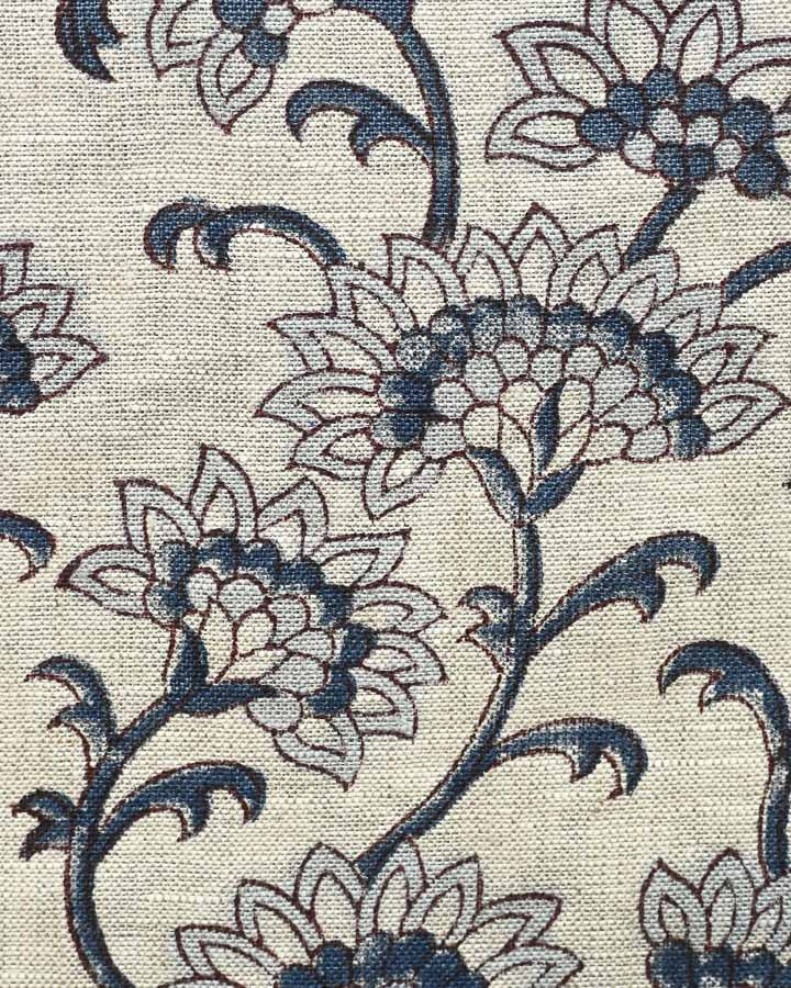 Amelia Hand Block Printed Linen Fabric