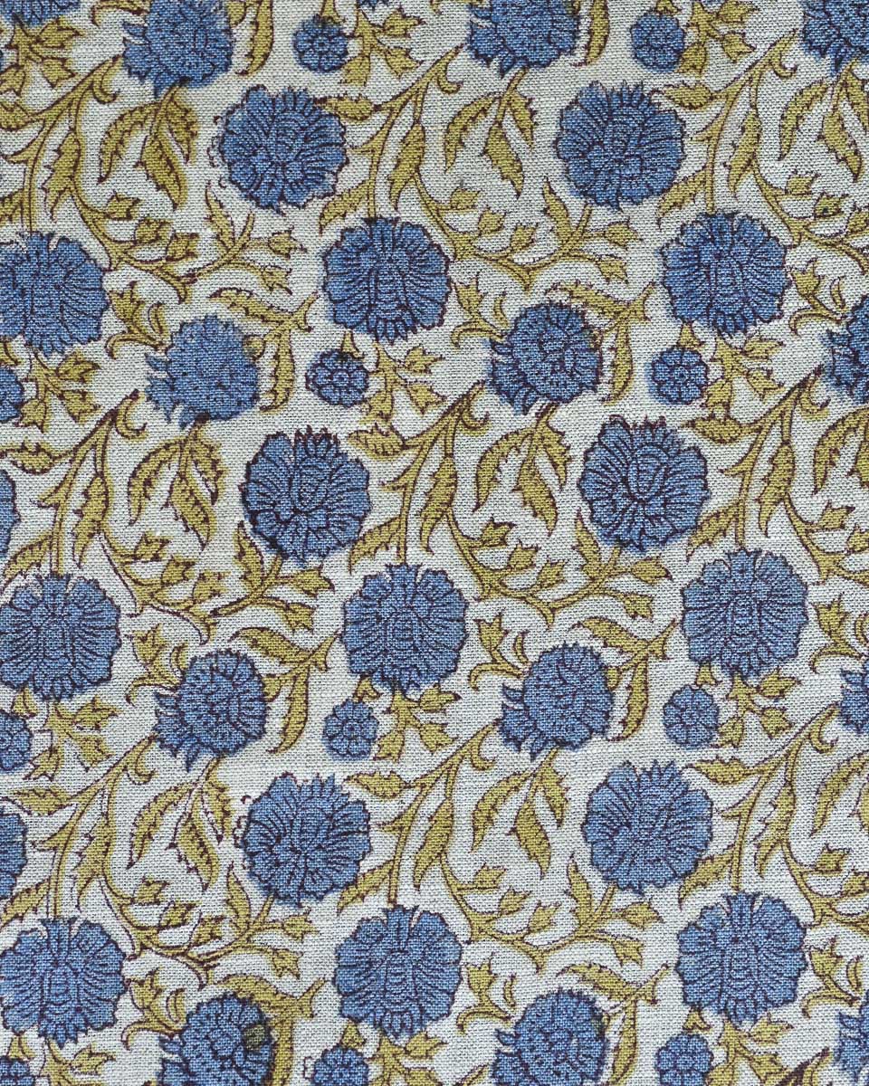 Yuna Hand Block Printed Linen Fabric
