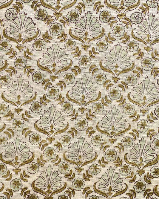 Dakota Hand Block Printed Linen Fabric