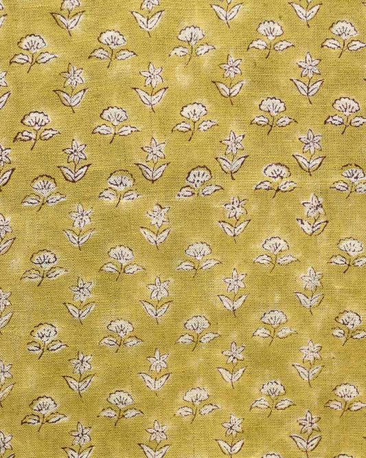 Savanah Hand Block Printed Linen Fabric