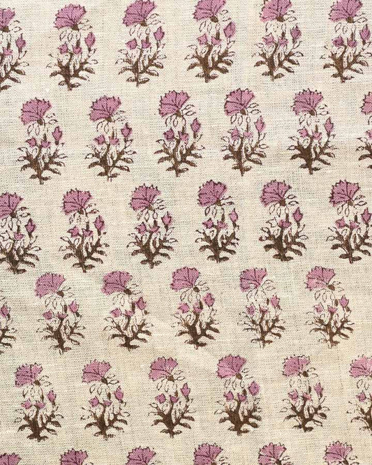 Lucas Hand Block Printed Linen Fabric