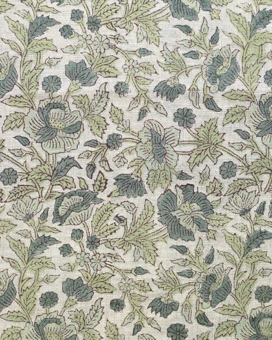 Sophia Hand Block Printed Linen Fabric
