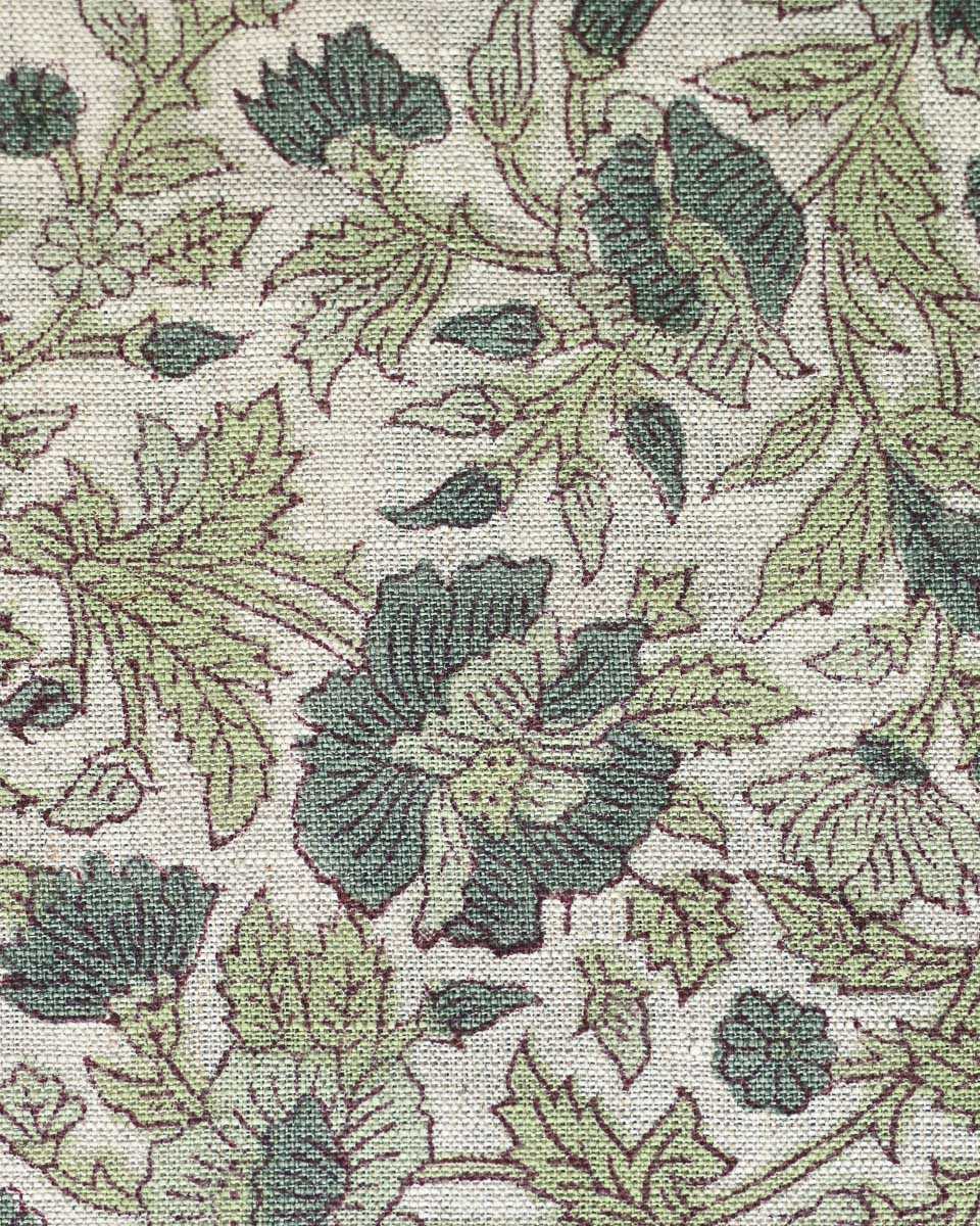 Sophia Hand Block Printed Linen Fabric