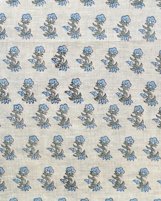 Aubrey Hand Block Printed Linen Fabric