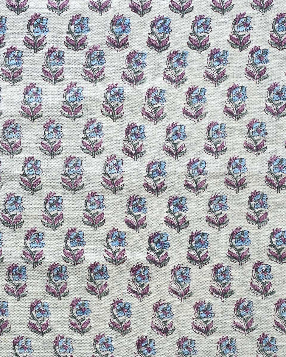 Aion Hand Block Printed Linen Fabric