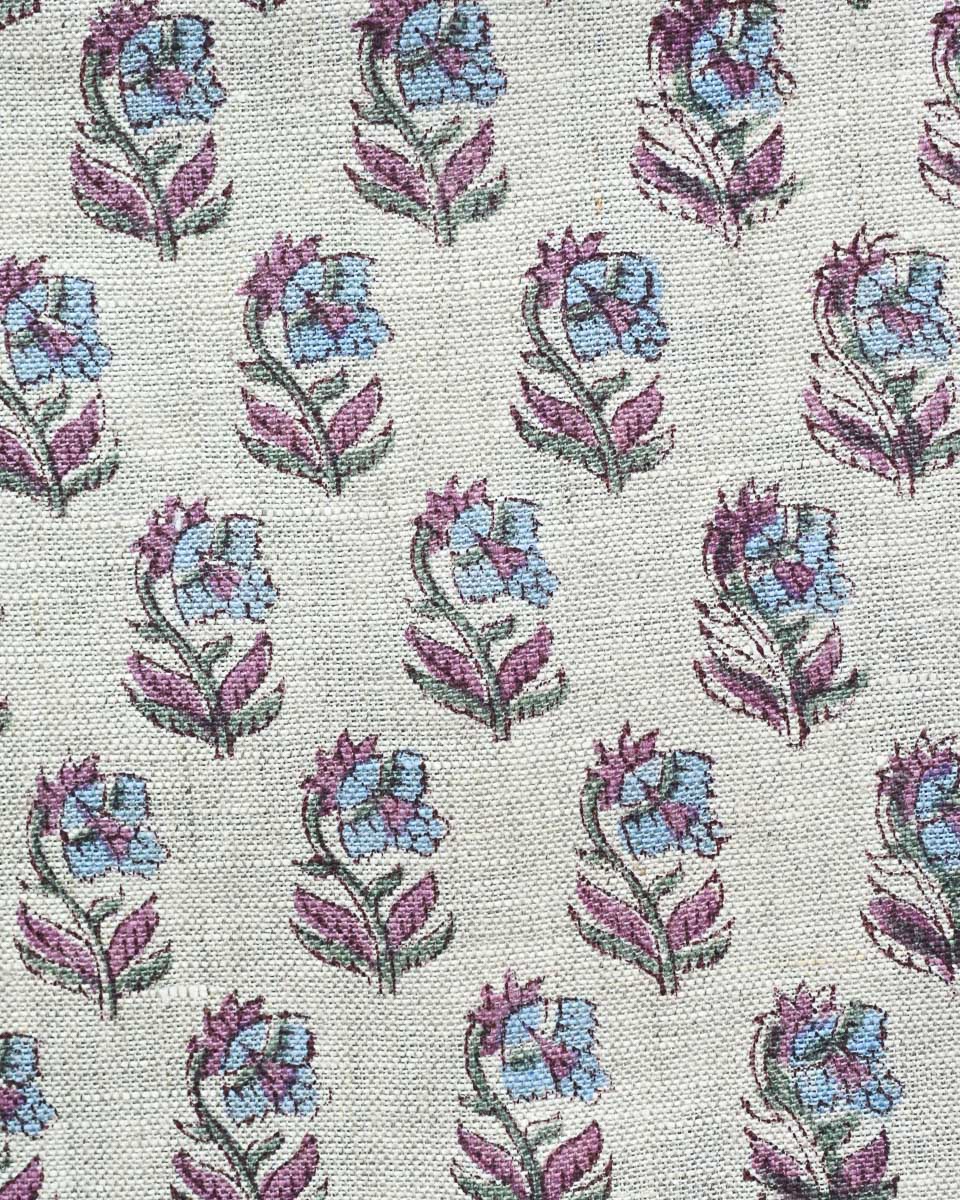Aion Hand Block Printed Linen Fabric