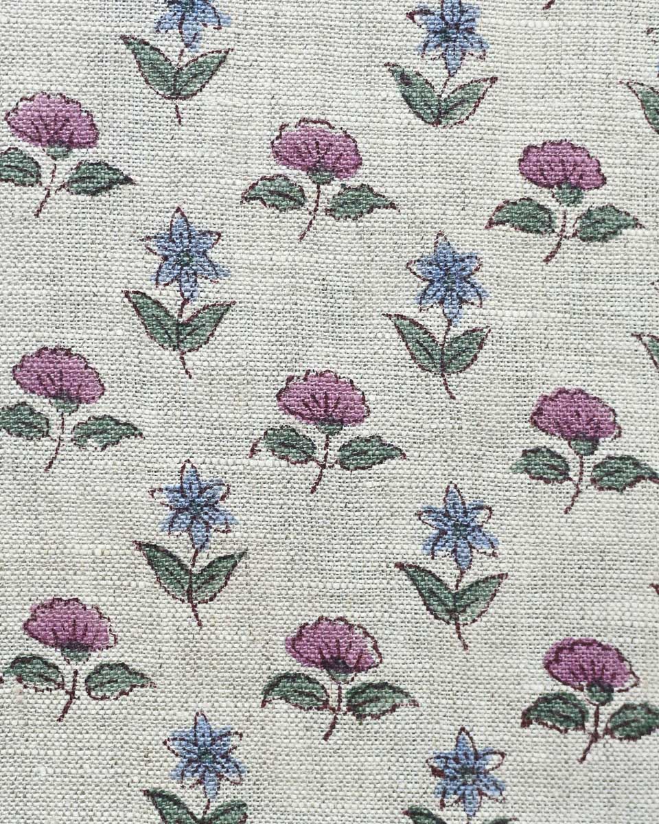 Bay Hand Block Printed Linen Fabric