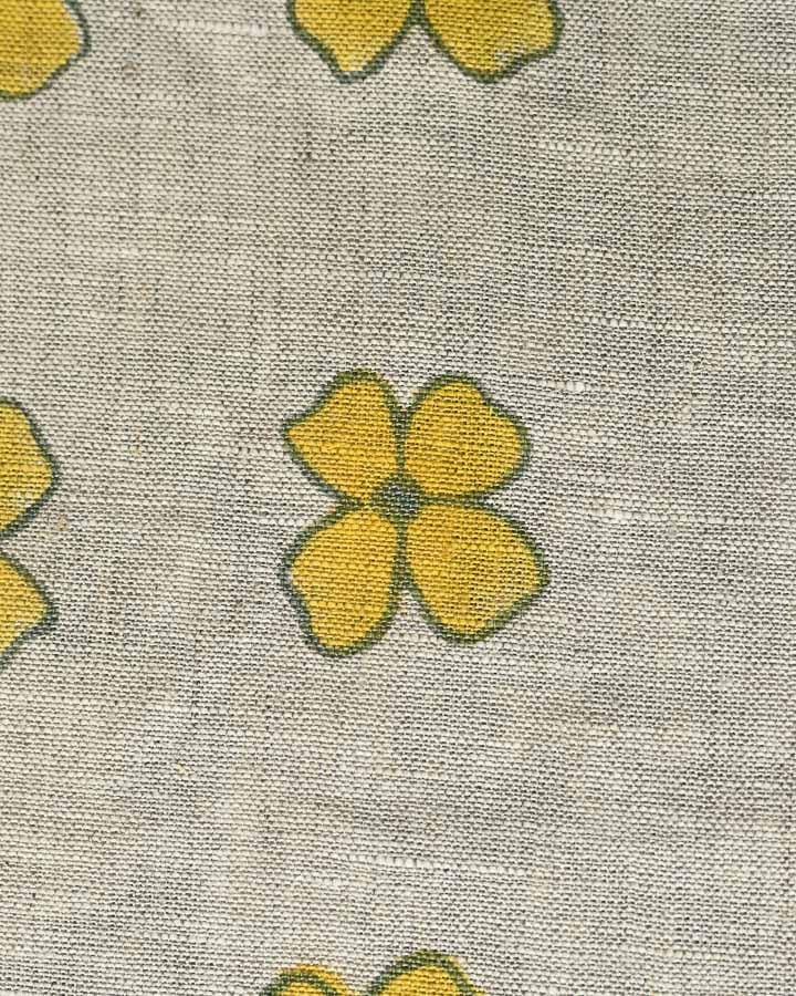 Calla Lily Hand Block Printed Linen Fabric