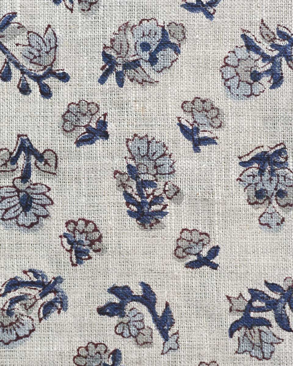Addison Hand Block Printed Linen Fabric