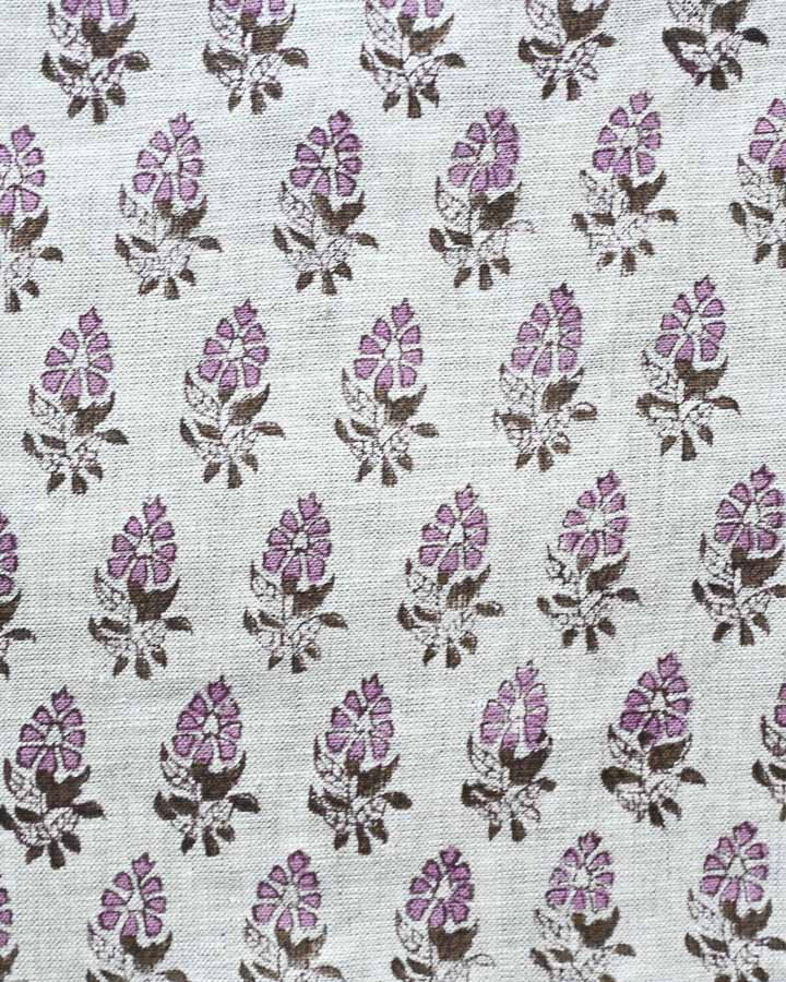 Zachary Hand Block Printed Linen Fabric