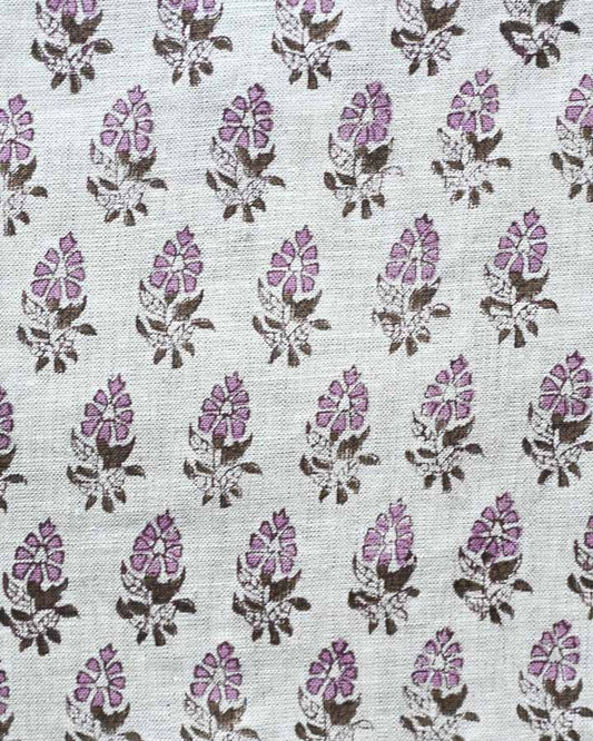Zachary Hand Block Printed Linen Fabric