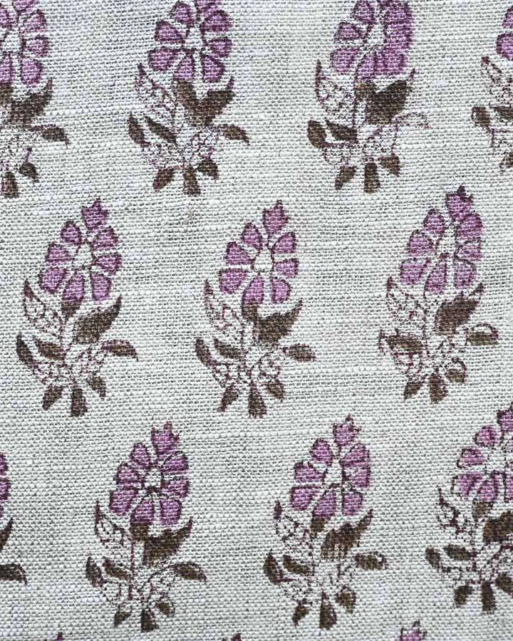 Zachary Hand Block Printed Linen Fabric
