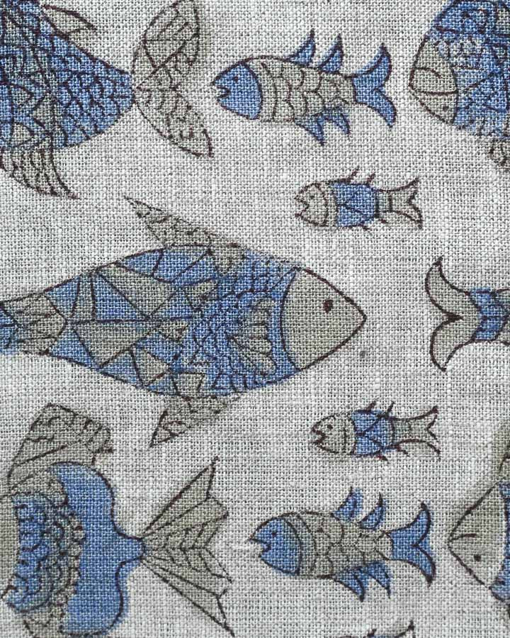 Frieda Hand Block Printed Linen Fabric