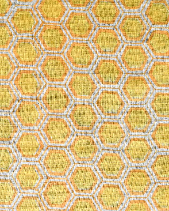 Mason Hand Block Printed Linen Fabric