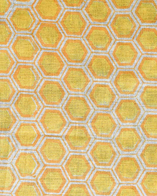 Mason Hand Block Printed Linen Fabric