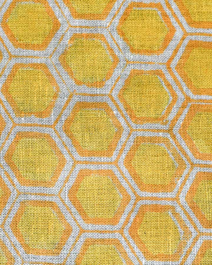 Mason Hand Block Printed Linen Fabric