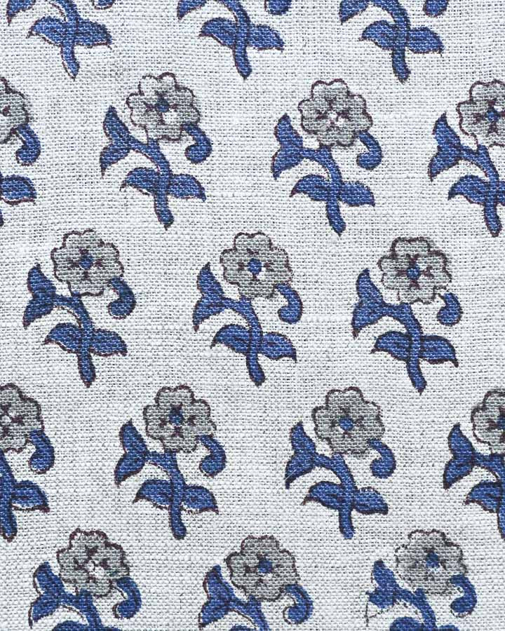 Ashton Hand Block Printed Linen Fabric