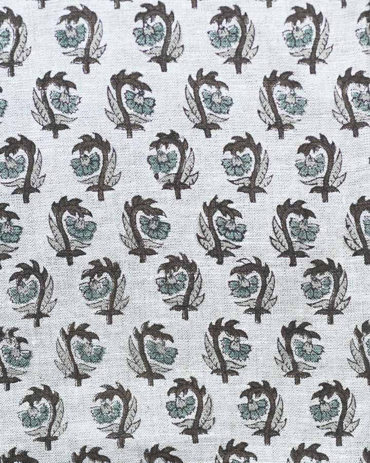 Victor Hand Block Printed Linen Fabric