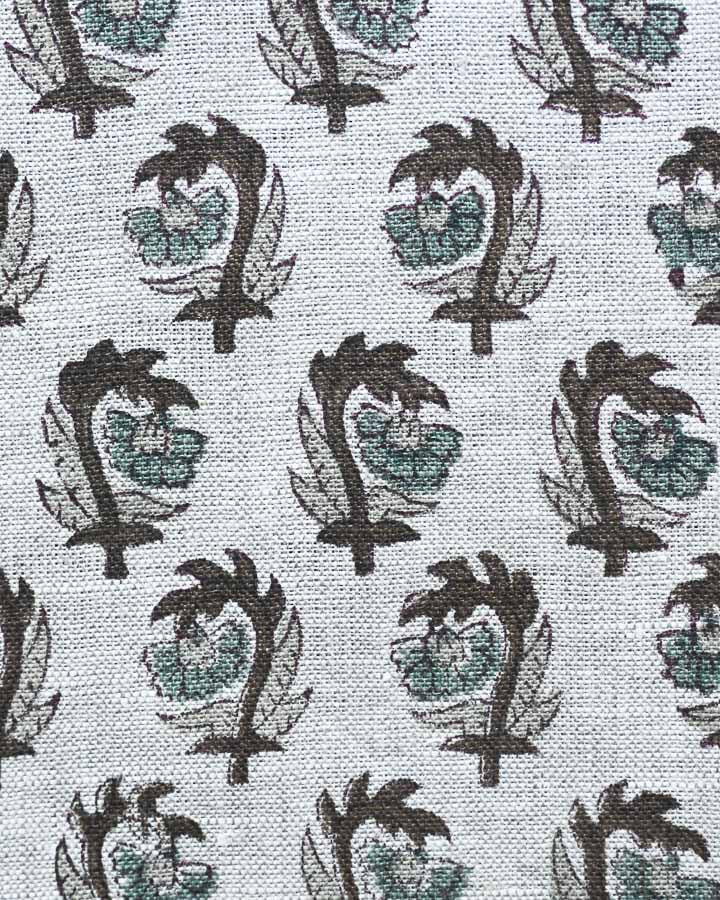 Victor Hand Block Printed Linen Fabric