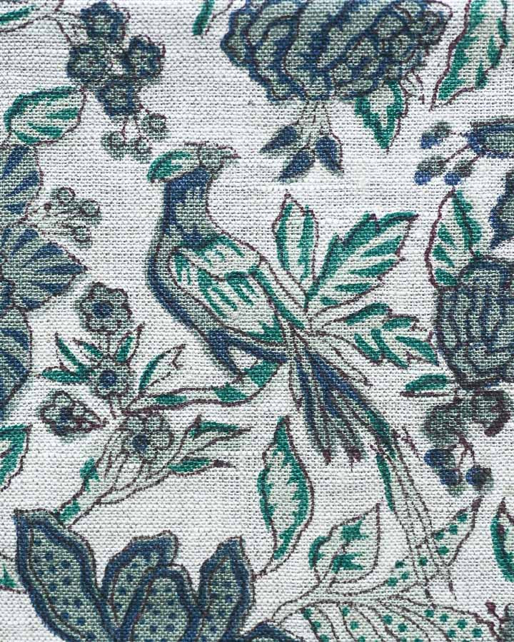 Rowan Hand Block Printed Linen Fabric