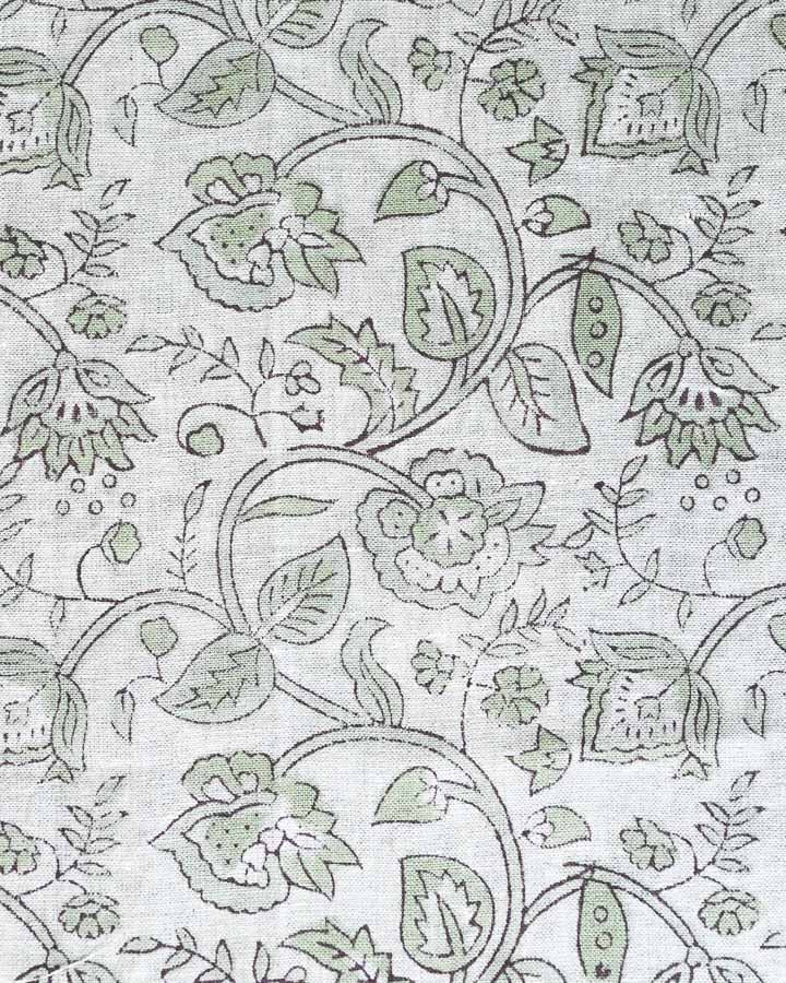 Olivia Hand Block Printed Linen Fabric