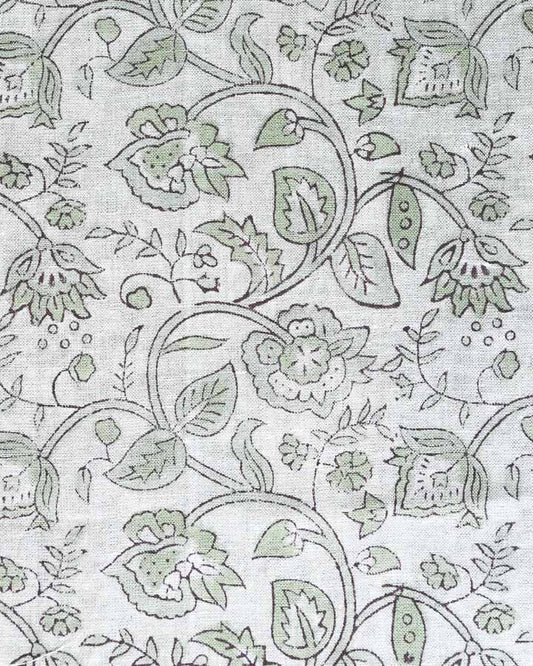 Olivia Hand Block Printed Linen Fabric